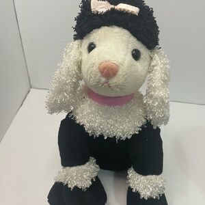 Black and white Poodle stuffed animal